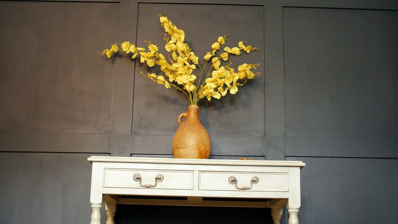 Vintage Desk Sideboard Console Hall Table Painted Grey Upcycled Furniture Shabby Chic photo furniture