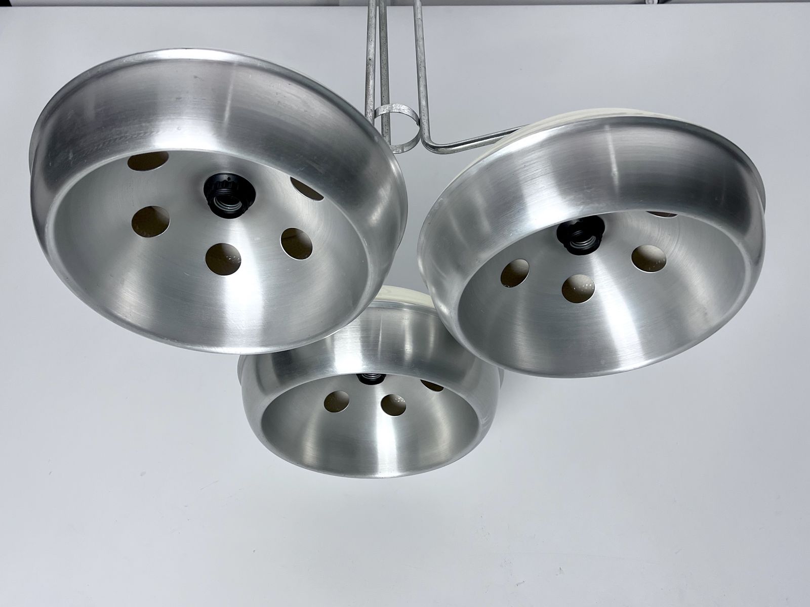 photo furniture Space Age, Large Metal And Plastic Chandelier By Studioluce. Italy 1970s