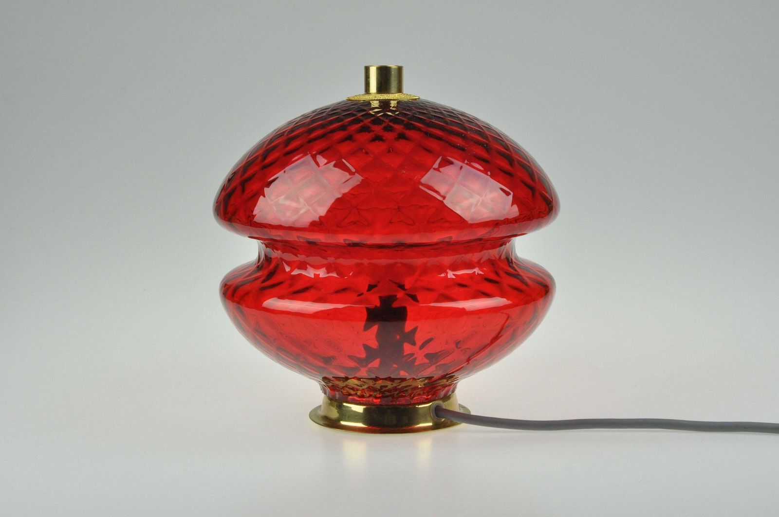 Vintage Mood Lamp, Mid Century Lamp, Bedside Lamp, Mid Century Glass Lamp, Table Lamp, Desk Lamp, Vintage Light, Vintage Lighting, Red Lamp photo buy