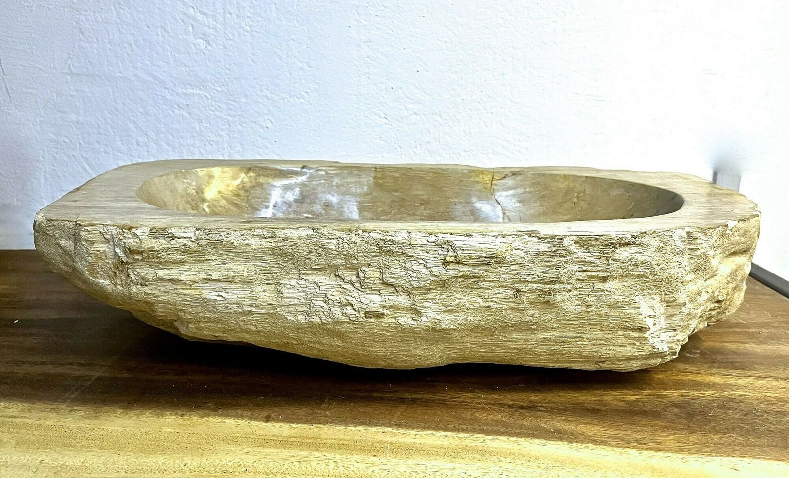 Petrified Wood Sink Grey/ Beige Tones, Polished   Top Quality, Idn 2023 photo Home Decor