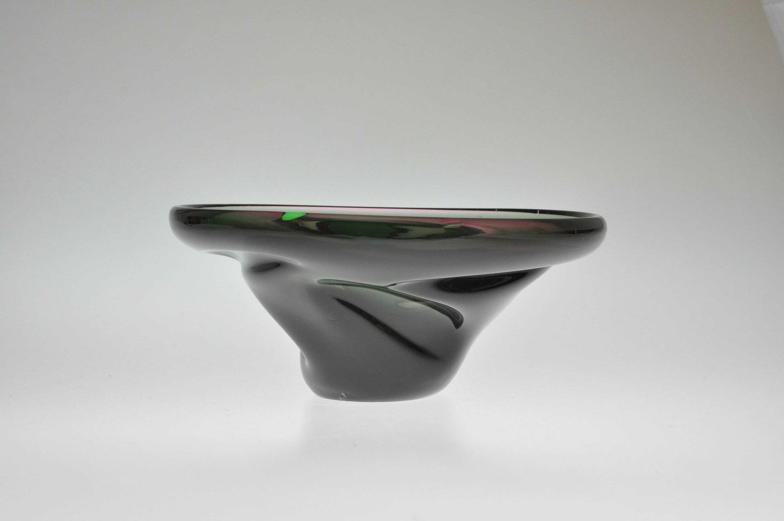 Josef Hospodka Chribska Glass Bowl, Art Glass Bowl, Bohemian Glass, Bohemian Art Glass, Blown Glass, Blown Glass Bowl, Glass Handmade Bowl photo for sale