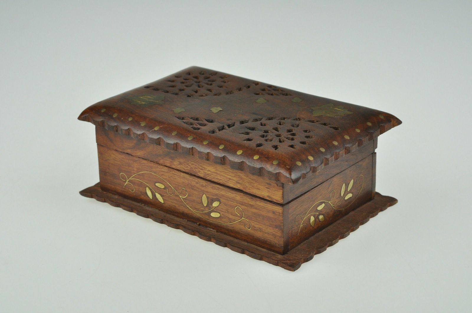 Carved Wooden Box, Hand Carved Wooden Box, Vintage Wooden Box, Wooden Jewelry Box, Trinket Box, Vintage Wooden Box, Jewelry Box photo for sale