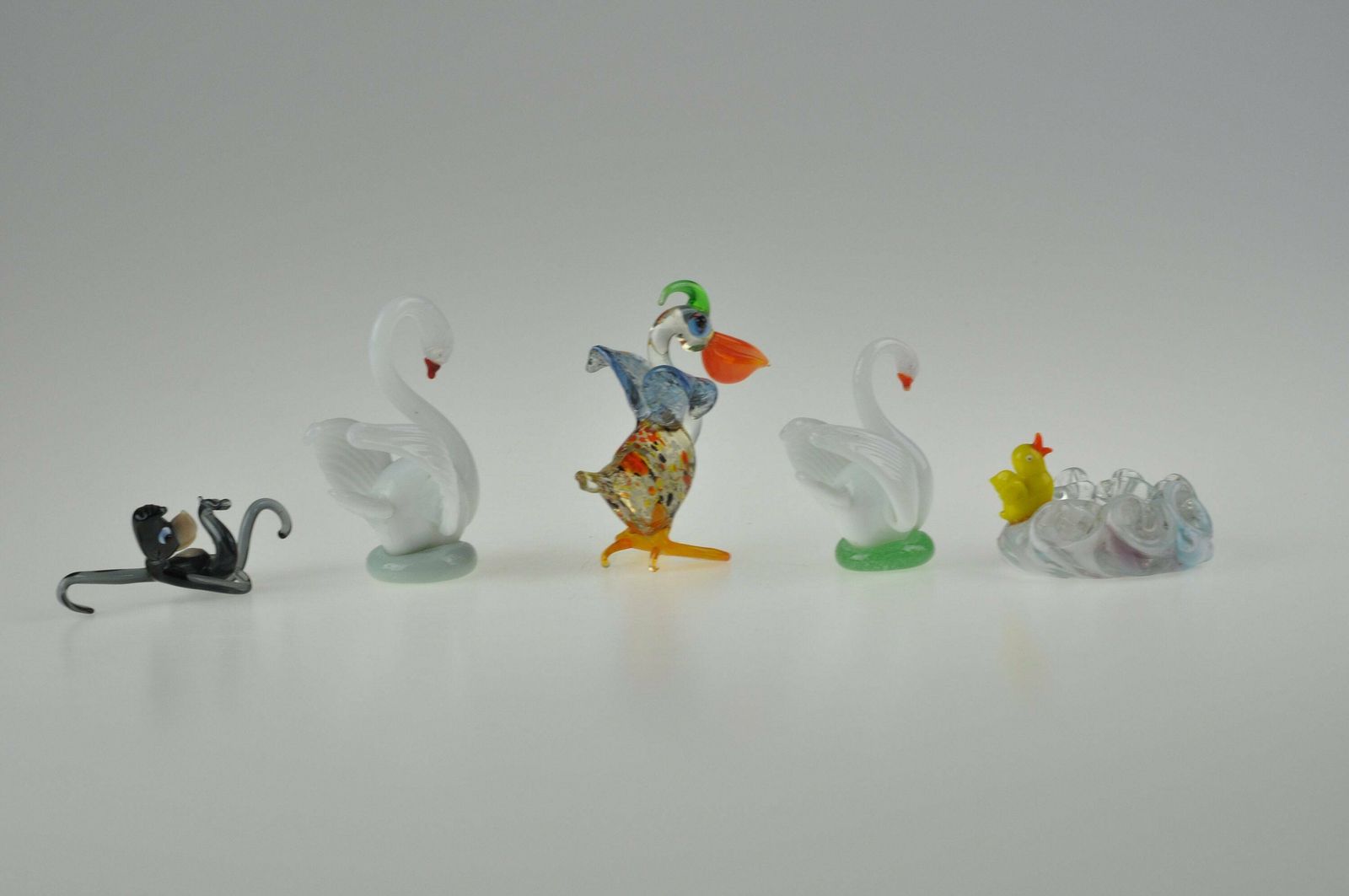 Vintage Glass Animal Figurines, Glass Animals, Vintage Glass Figurines, Handmade Glass Figurines, Miniature Glass Figurines, Czech Glass photo for sale