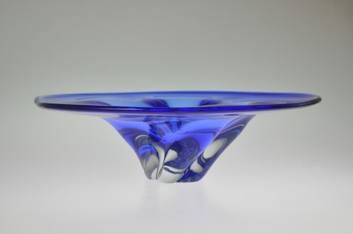 Josef Hospodka Chribska Bohemian Large Glass Bowl  Hospodka  Czech Glass  Czech Art Glass  Art Glass  Vintage Glass Bowl  Vintage Bowls photo furniture