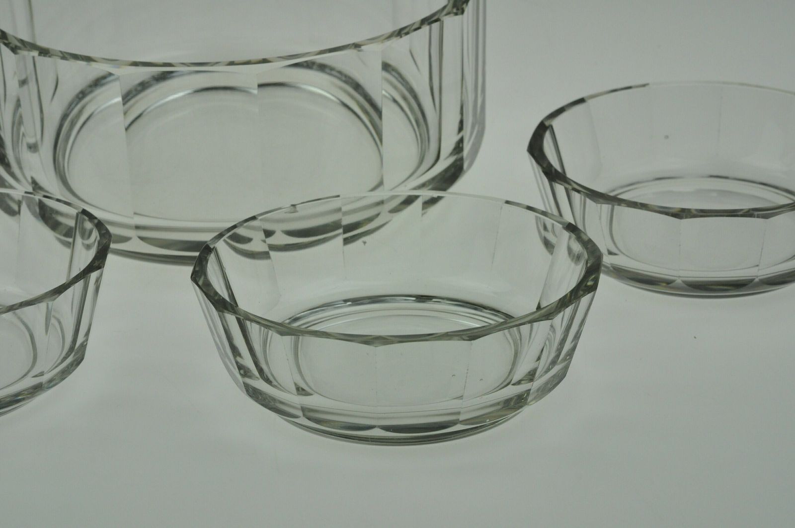 Art Deco Glass Salad Bowl Set,Antique Glass Bowl Set, Vitnage Glass Set photo furniture