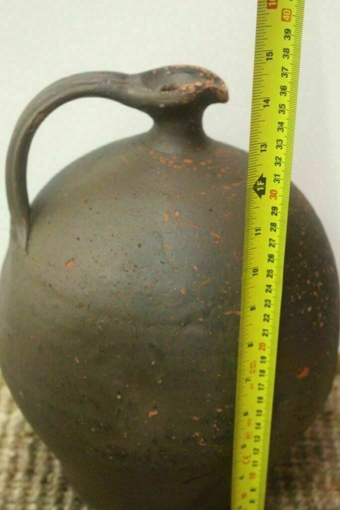 124.0 Large Antique French Handcrafted Terracotta Limousin Oil Water Jug photo
