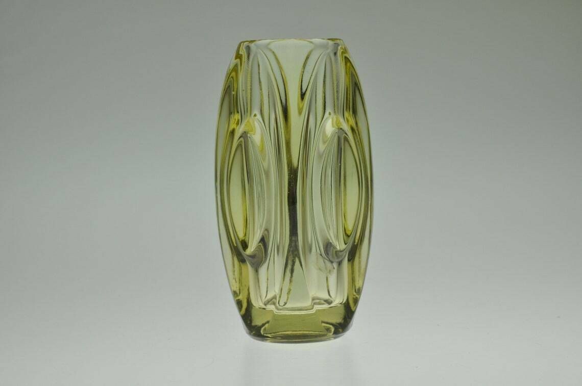 Rudolf Schrotter Lens Glass Vase Rosice  Sklo Union Glass Vase  Czech Vase  Glass Vase  Czech Glass  Czech Glass Vase  Art Glass Vase