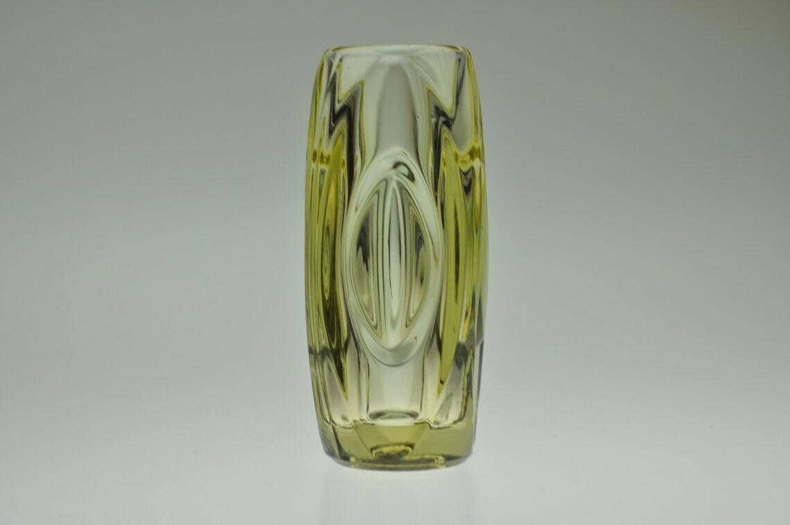 Rudolf Schrotter Lens Glass Vase Rosice  Sklo Union Glass Vase  Czech Vase  Glass Vase  Czech Glass  Czech Glass Vase  Art Glass Vase photo Home Decor