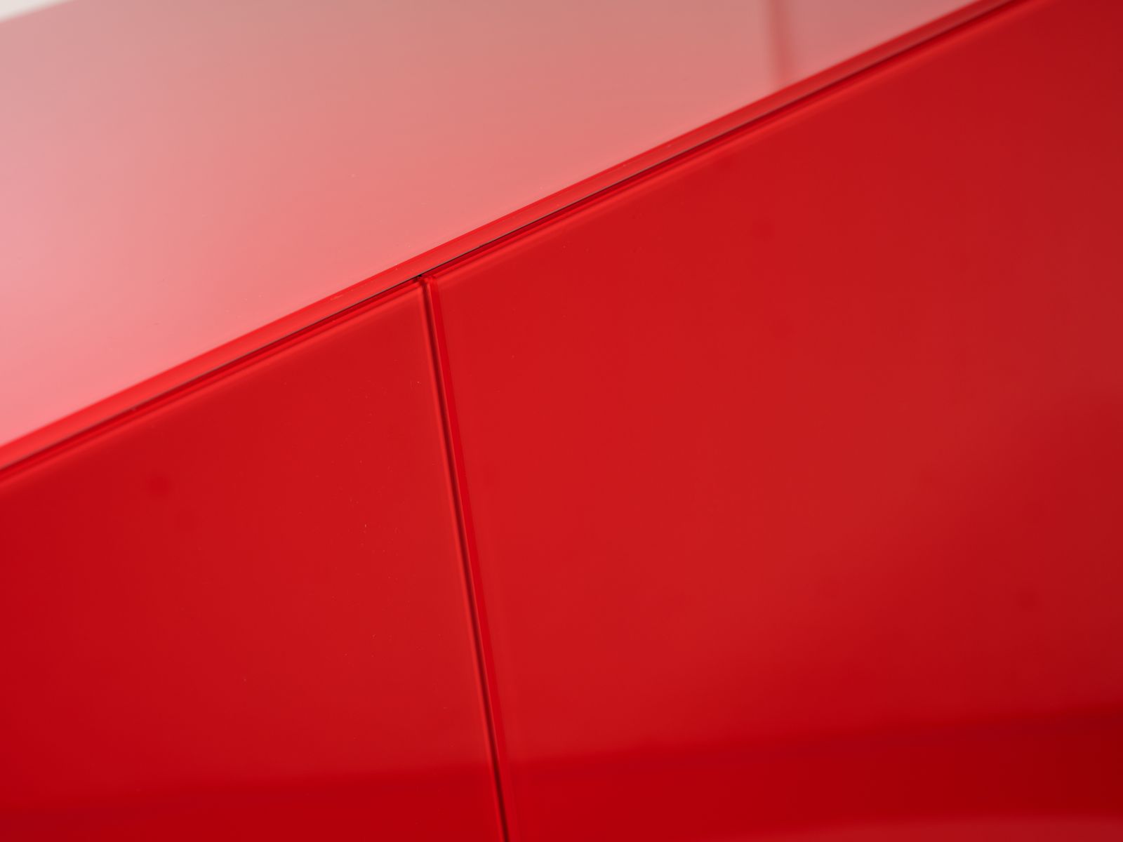 photo furniture Stunning Roche Bobois Linear Red Glass Sideboard, France Circa 2000’s