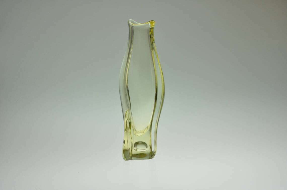 Miroslav Klinger Zbs Glass Vase, Midcentury Glass Art, Bohemian Glassware, Handcrafted Masterpiece, Artistic Home Decor, Mid Century Vase photo vinterior