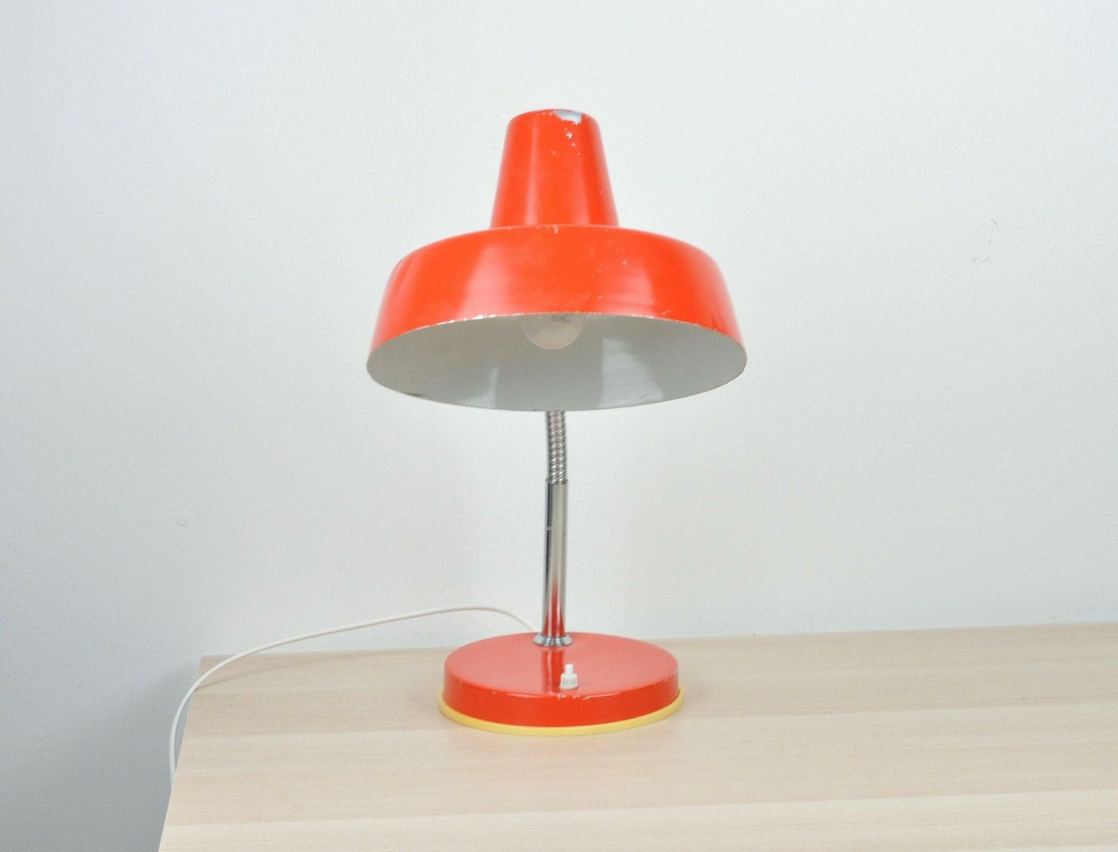 Mid Century Lamp, Red , Industrial Lamp, Mid Century Lighting, Desk Architect Office Lamp, Table Light, Lighting photo for sale