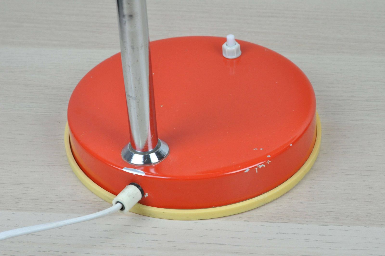 Mid Century Lamp, Red , Industrial Lamp, Mid Century Lighting, Desk Architect Office Lamp, Table Light, Lighting photo vintage