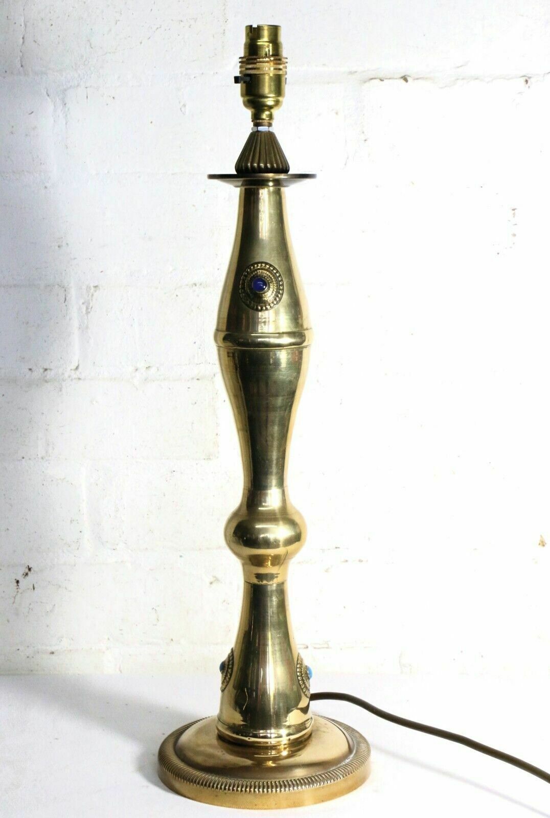 Table Lamp Vintage Eastern Brass Anglo Indian Lamp Ethnic Semi Polished Finish photo furniture
