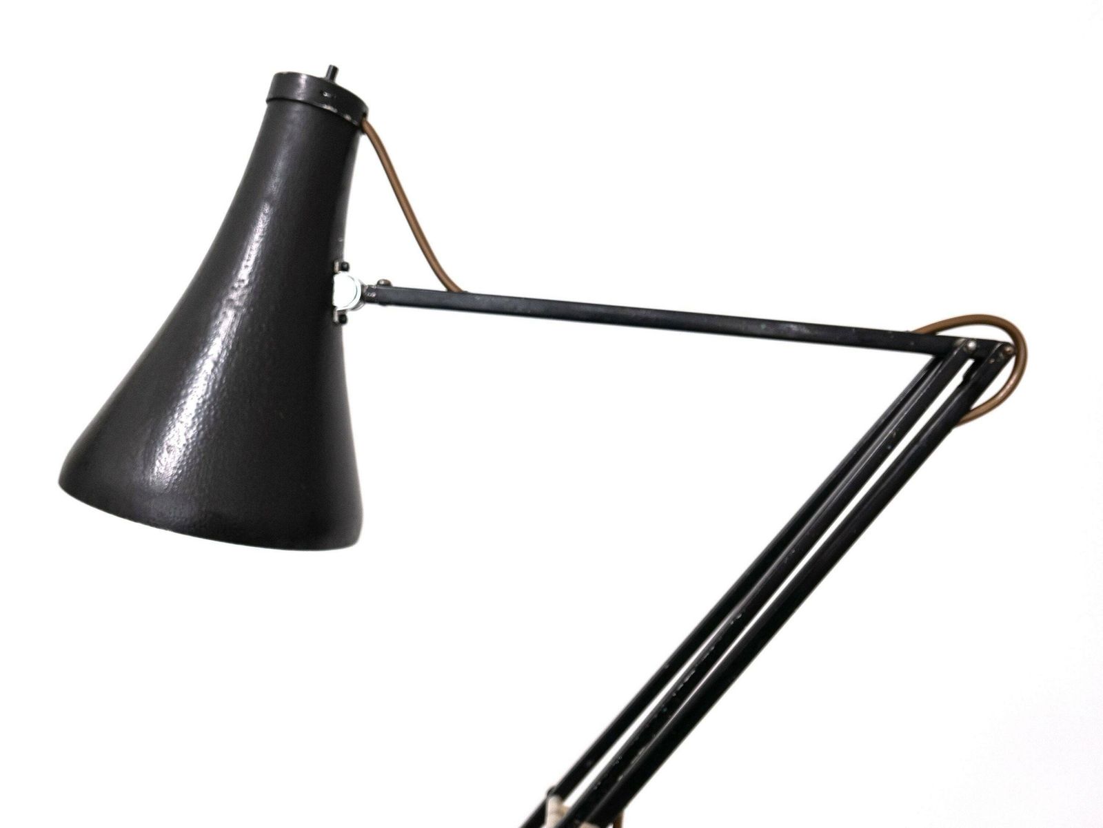 Black Vintage Mid Century Angle Poise Desk Lamp / Office Lamp By Herbert Terry, 1960's: Stylish Illumination For Home Decor photo 195.0