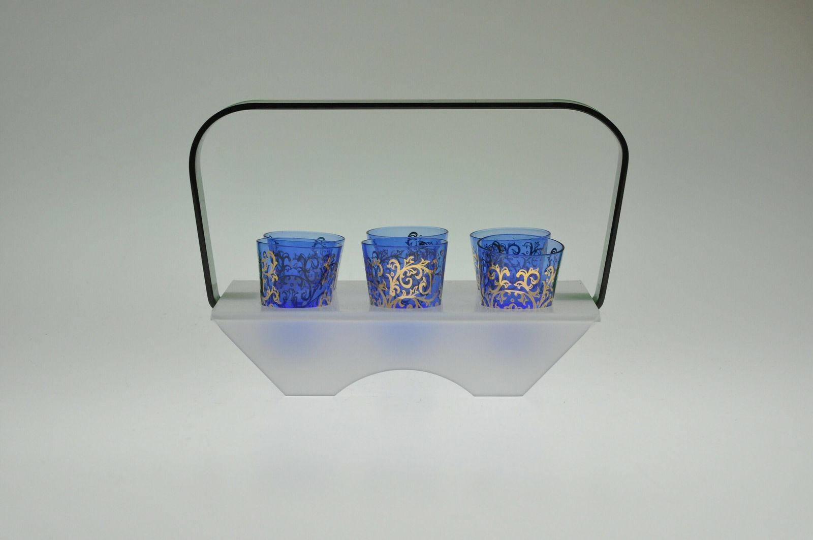 Set Of 6 In Glasses Rack, Vintage  Shot  Mid Century Glasses, Caddy photo furniture
