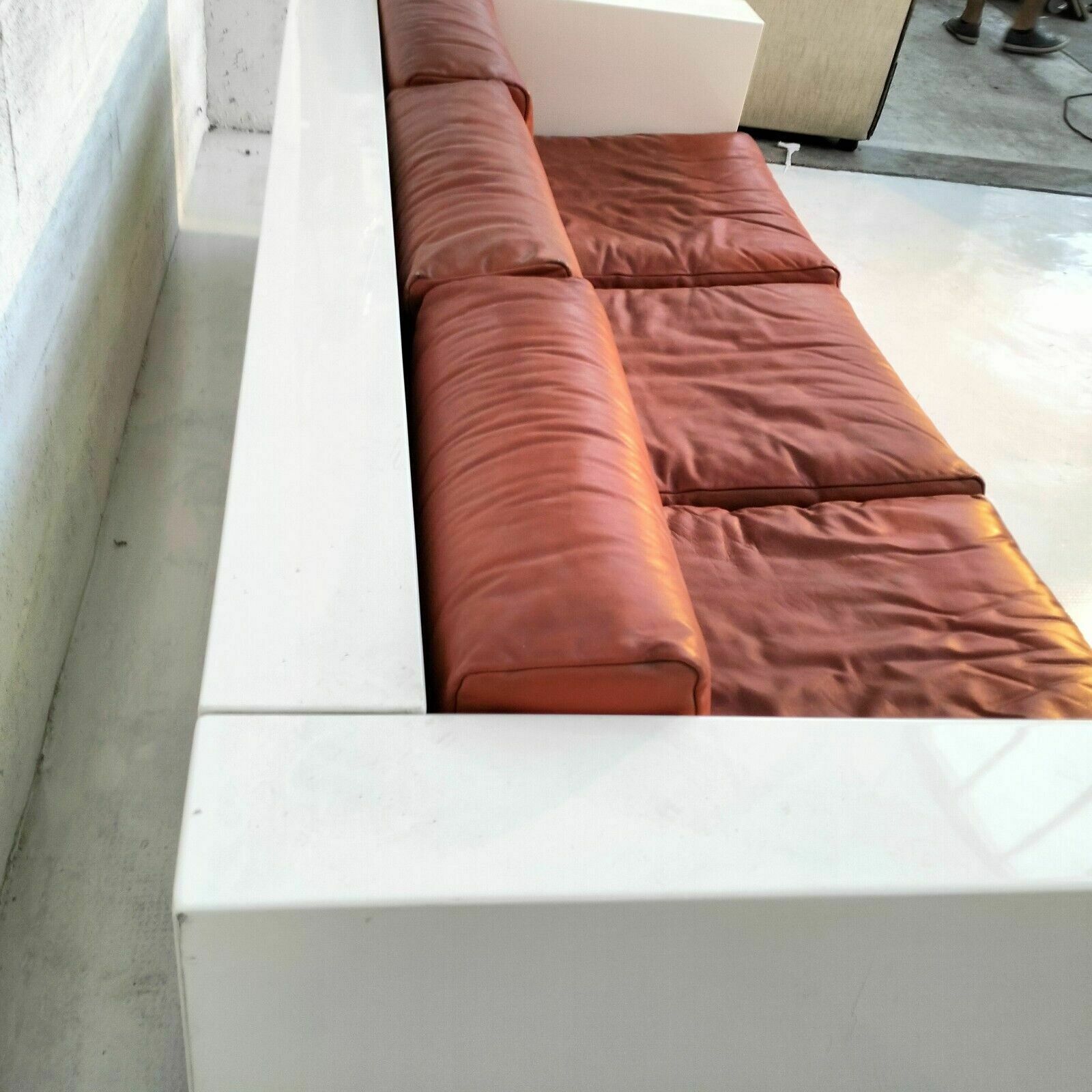 Furniture Orange “Saratoga” 3 Seater Sofa By Massimo And Lella Vignelli For Poltronova 60s photo