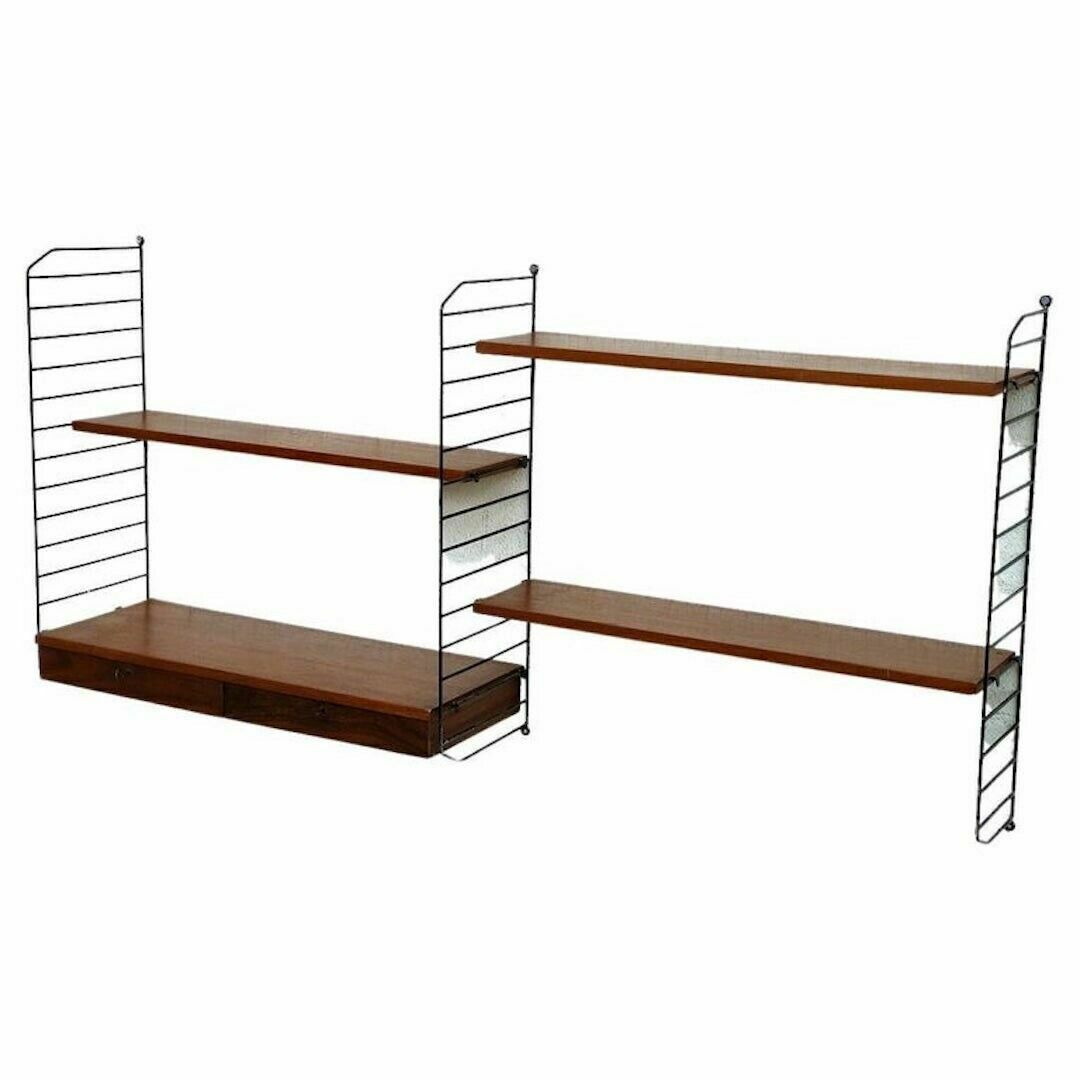 Nordic Scandinavian Style Stripes Bookcase From The 60s.