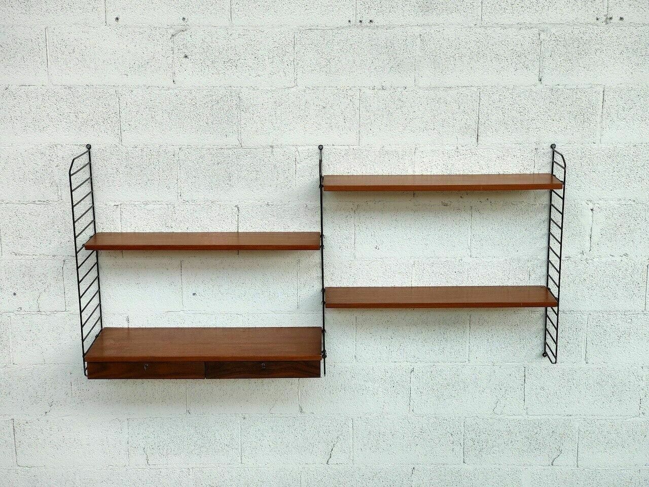 Nordic Scandinavian Style Stripes Bookcase From The 60s. photo for sale