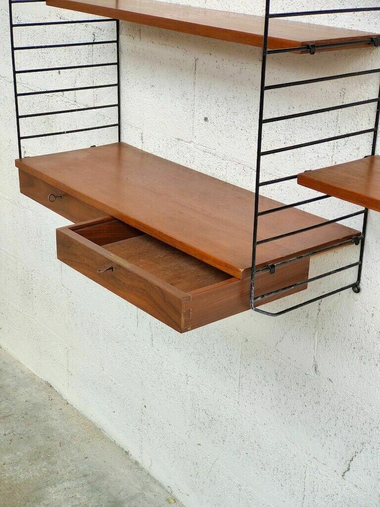 824.0 Nordic Scandinavian Style Stripes Bookcase From The 60s. photo