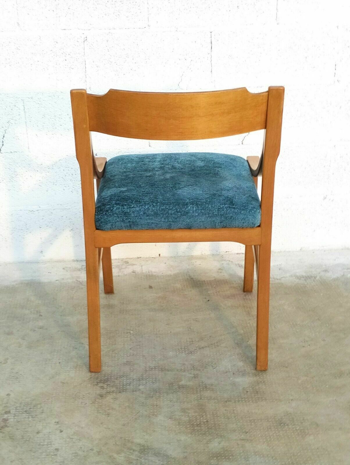 Set Of 6 Wooden Dining Chairs In The Style Of Ico Parisi For Cassina 70s photo for sale