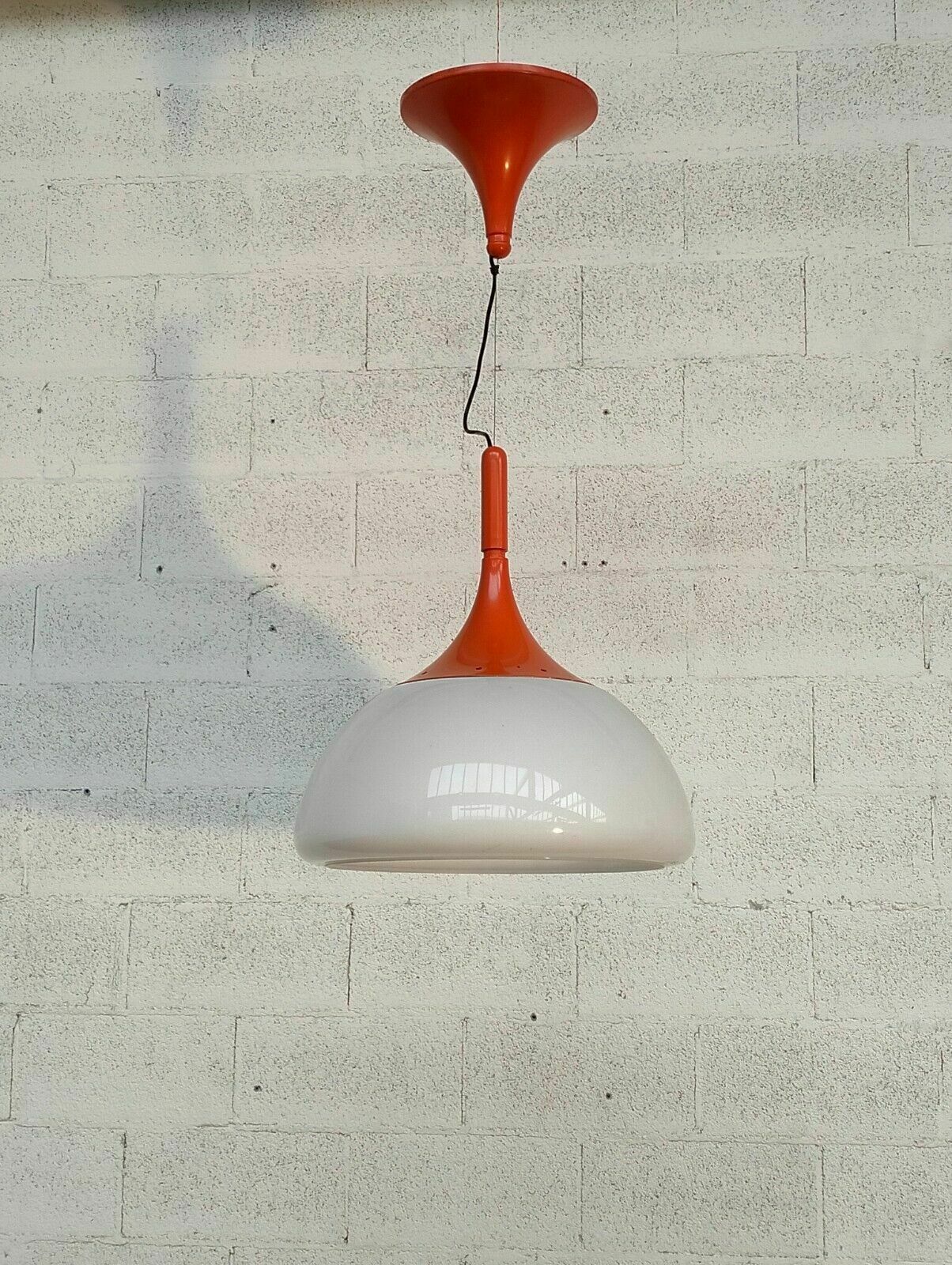 Orange Pendant Lamp By Elio Martinelli For Martinelli Luce 70s photo furniture