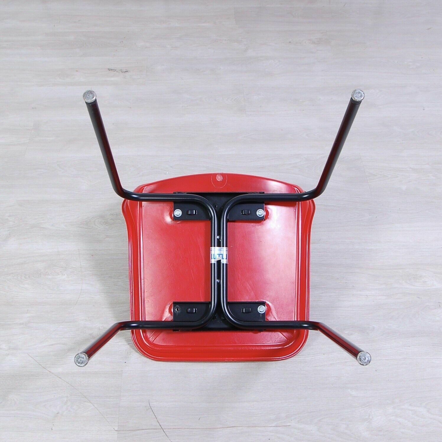 photo furniture 4 Mim Chairs Postmodern Chair Design From The 60s, Iron And Industrial Red Plastic