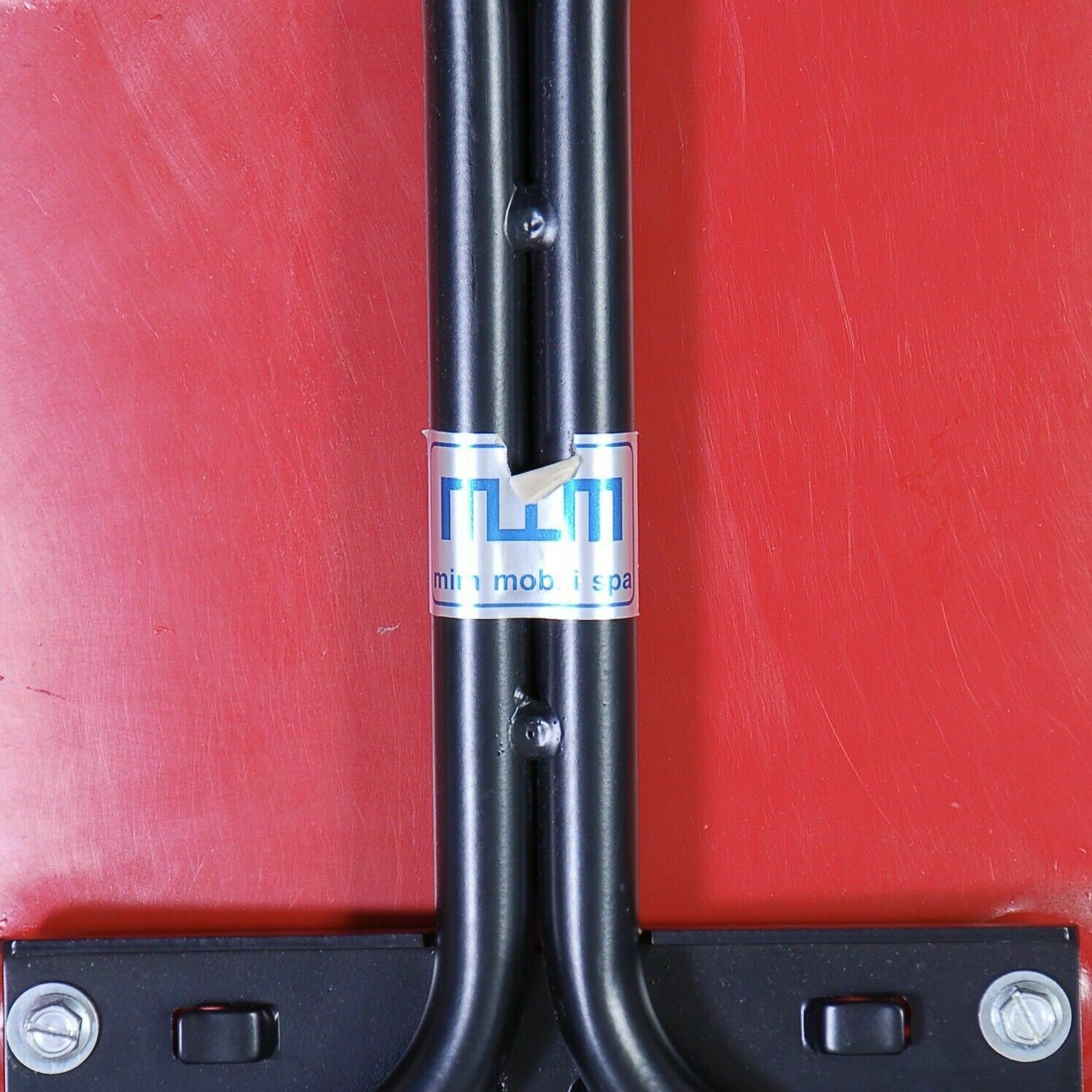 photo for sale 4 Mim Chairs Postmodern Chair Design From The 60s, Iron And Industrial Red Plastic