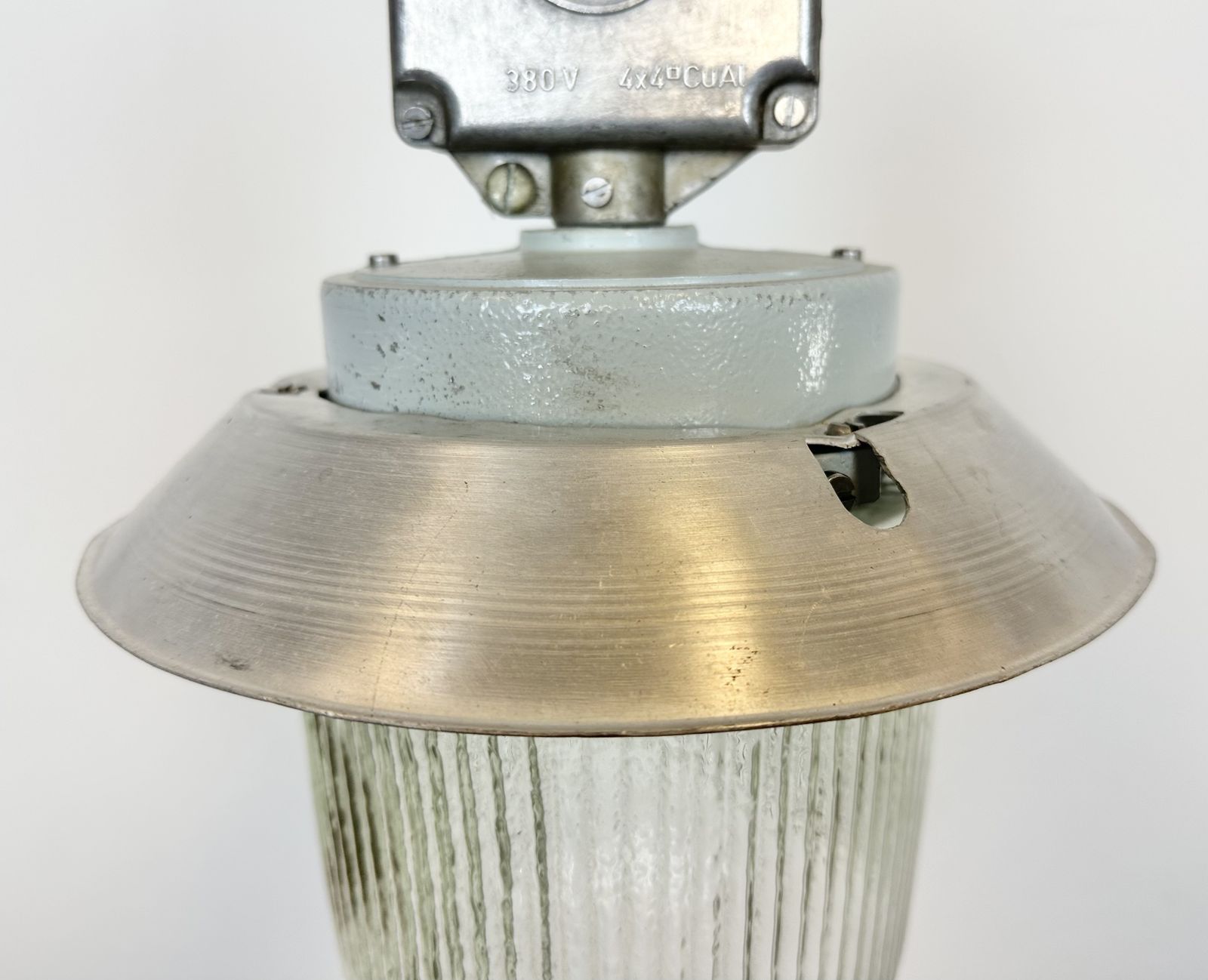 photo for sale Industrial Aluminium Light With Glass Cover From Elektrosvit, 1970s