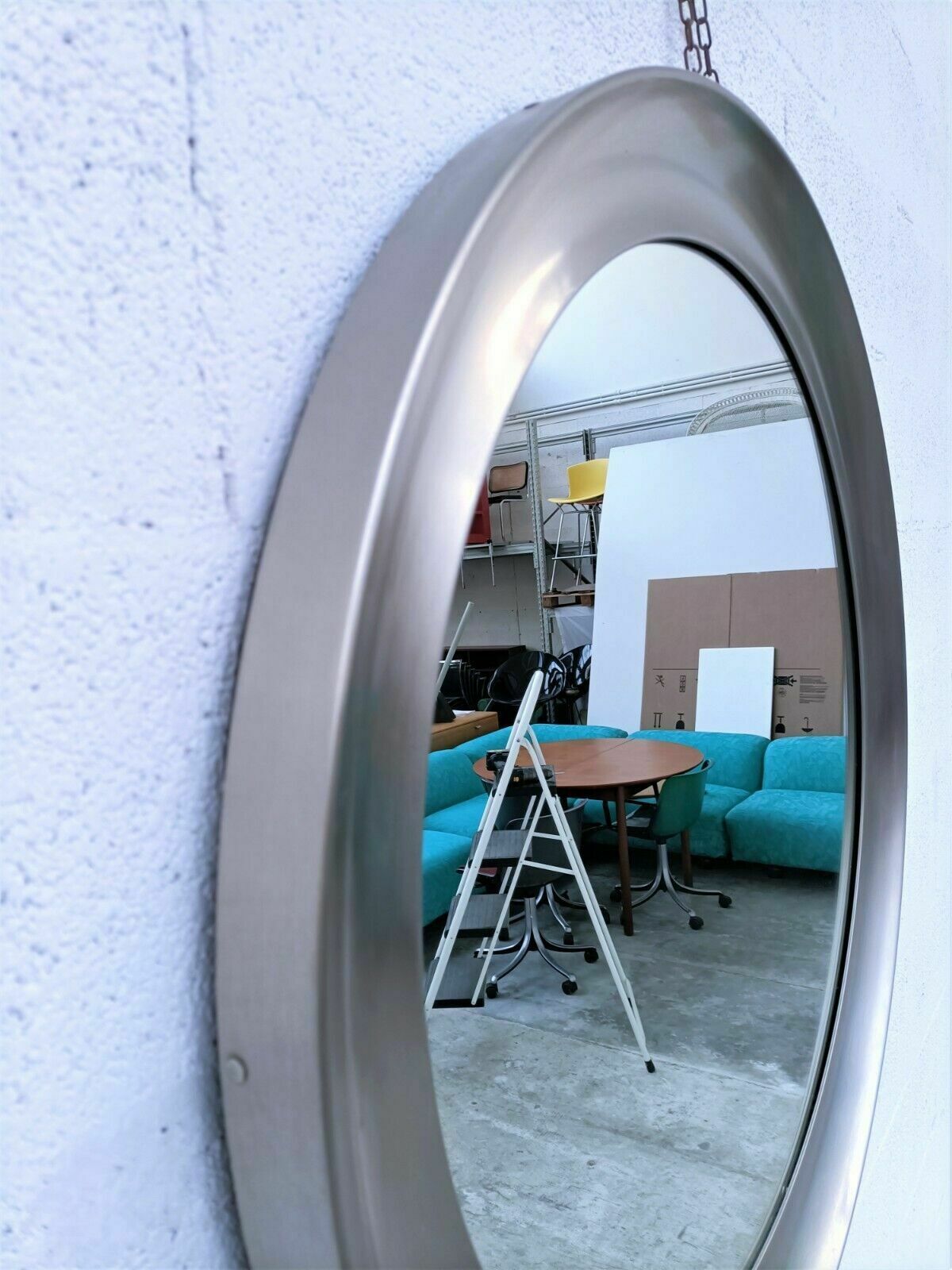 Large Round Brass Wall Mirror "Narciso" By Sergio Mazza For Artemide 60s, 70s photo 1247.0