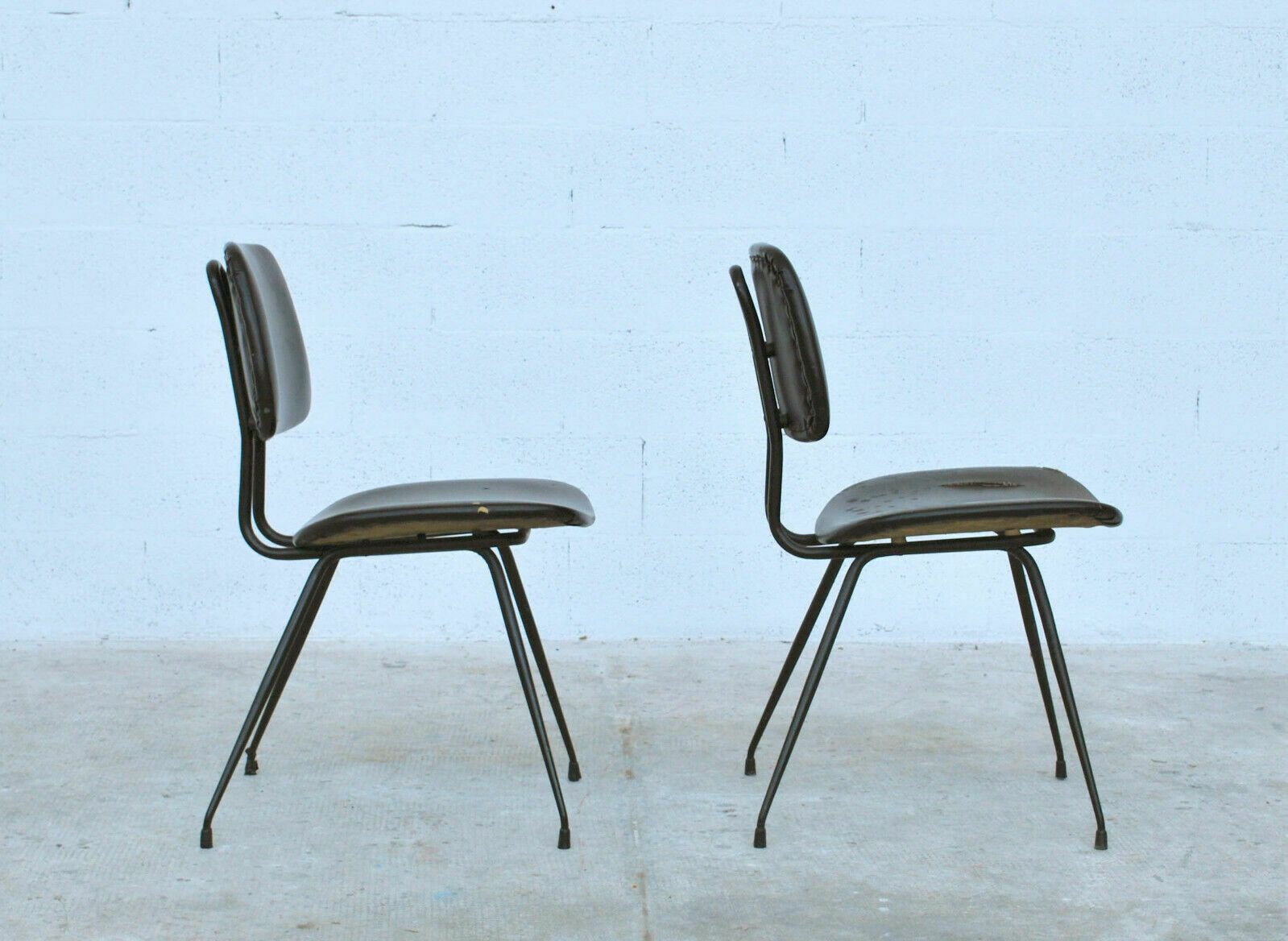 2 Chairs, Side Chairs Du 12 By Mario Rinaldi For Rima, 1950 photo for sale