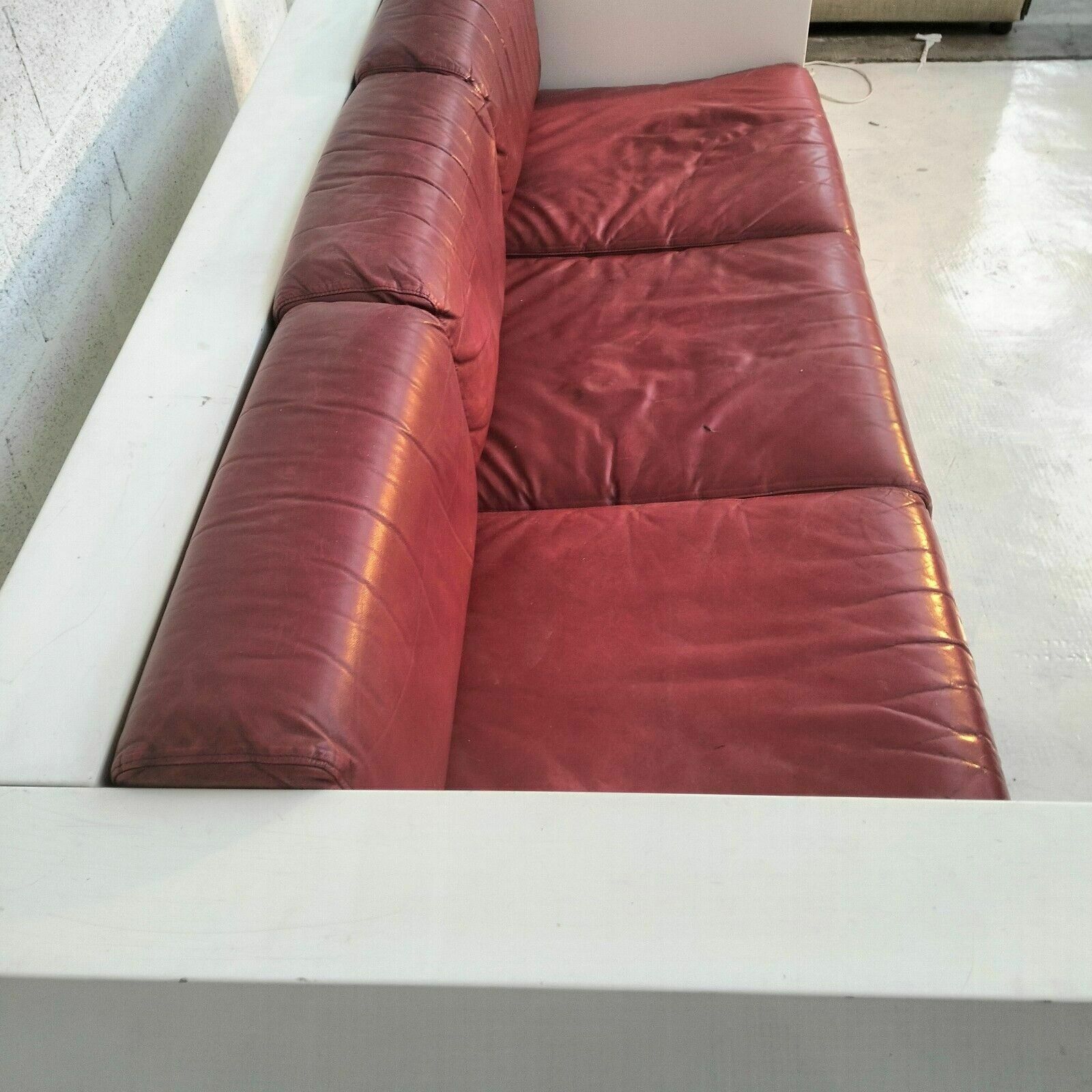 3638.0 Cherry Saratoga 3 Seater Sofa By Massimo And Lella Vignelli For Poltronova 60s, photo