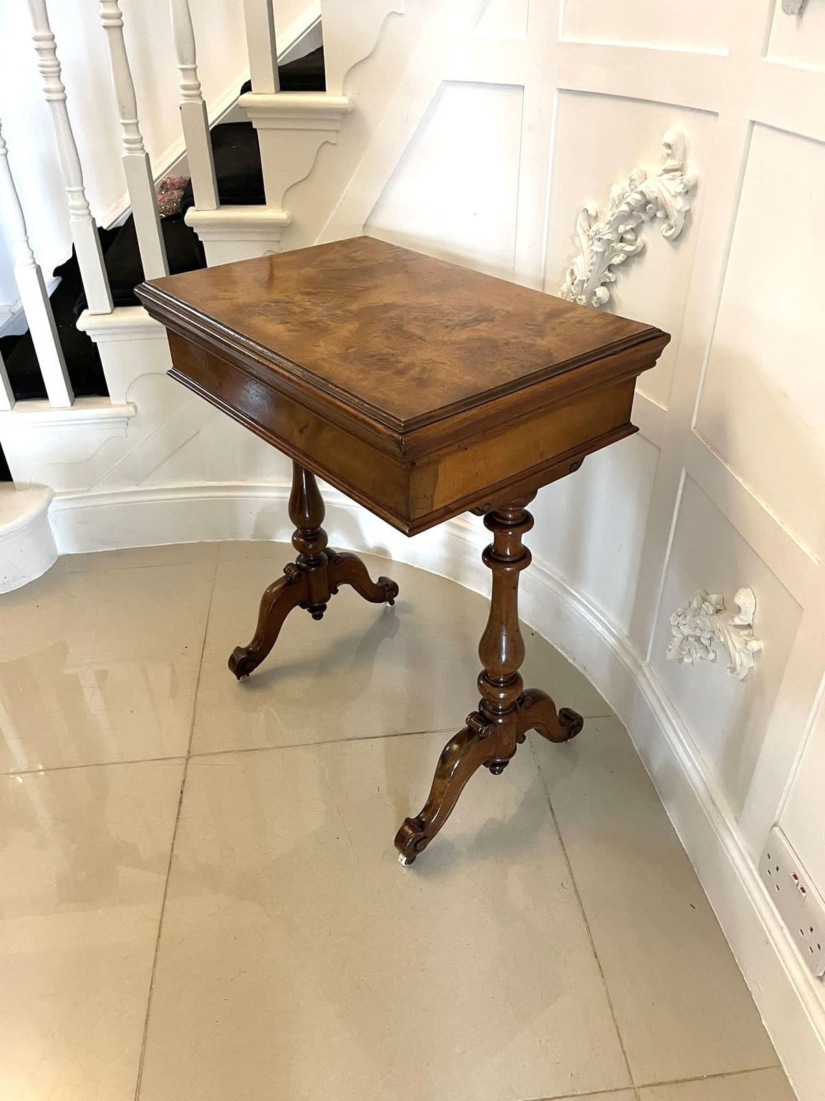Unusual Antique 19th Century Quality Burr Walnut Jardiniere Table photo Furniture