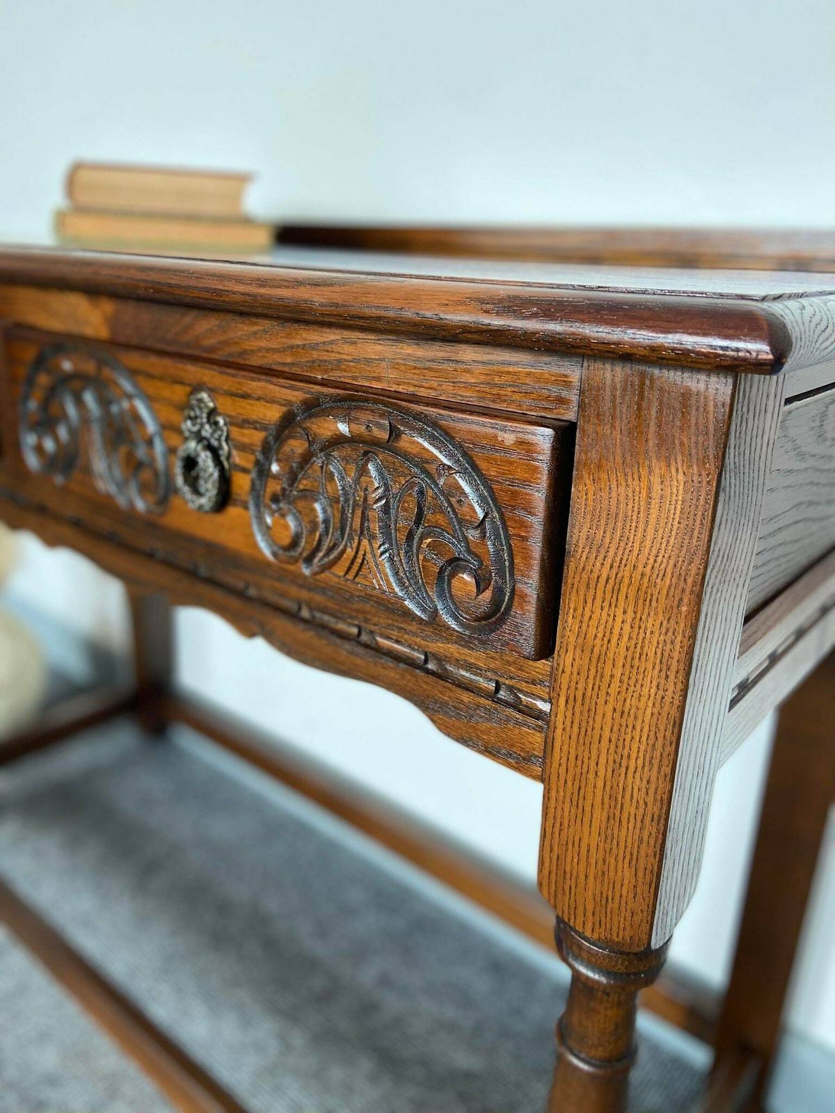 Vintage Old Charm Wood Bros Console Serving Table Made In England 1970s photo Furniture
