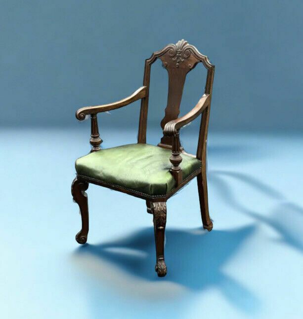 795.0 Country House Antique Mahogany Library Armchair. photo