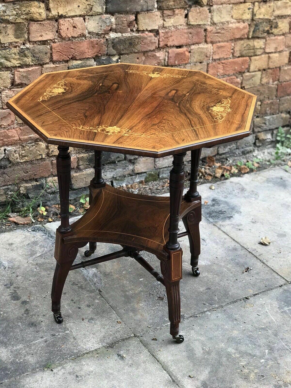 Aesthetic Movement Inlaid Rosewood Occasional Table. photo Furniture