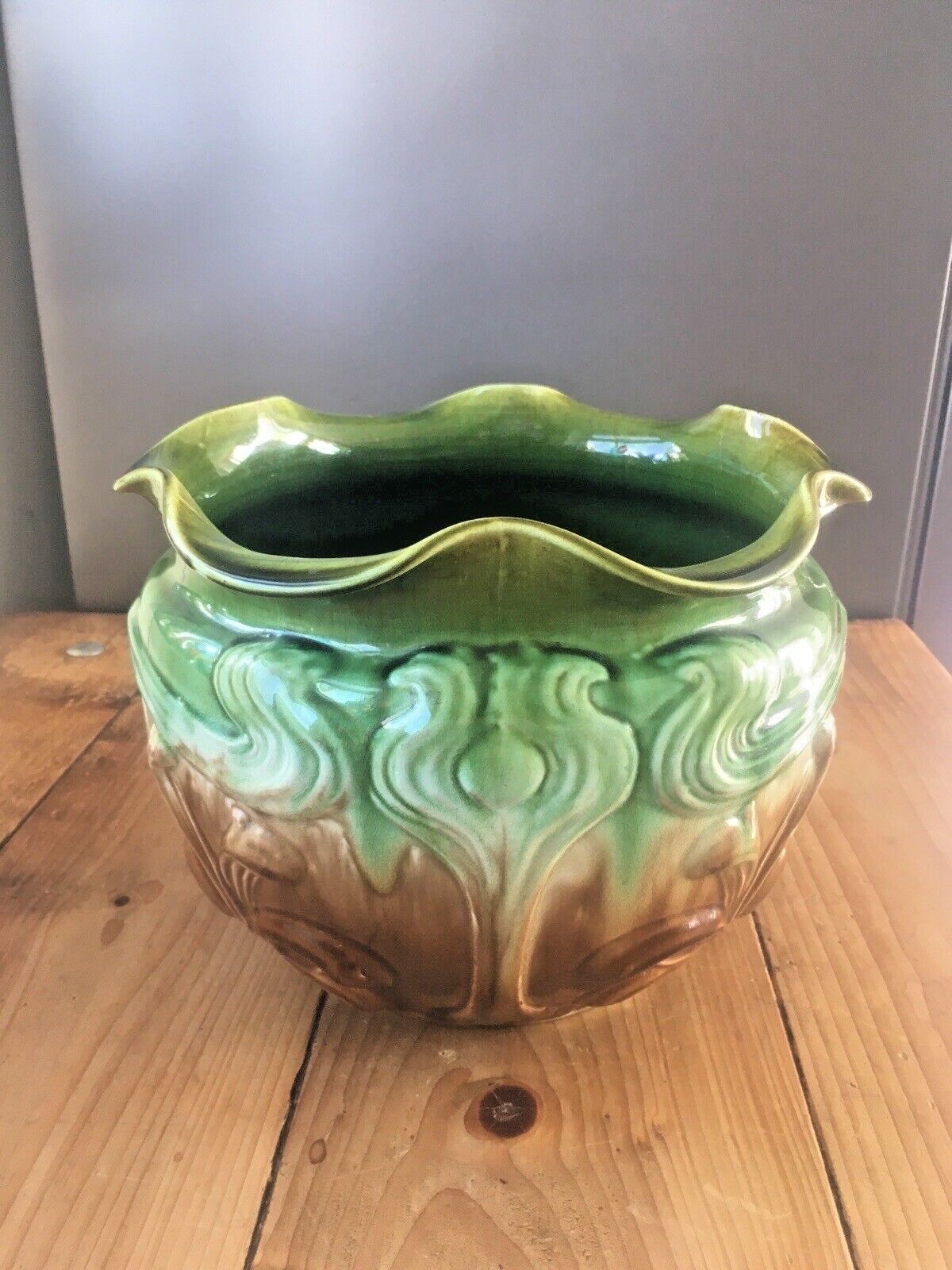 photo for sale Large Art Nouveau Wf Needham Majolica Pottery Planter Planter Pot Af