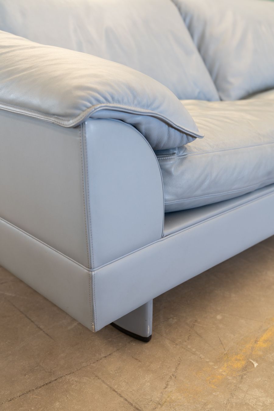 Serenade Corner Sofa By Tito Agnoli For Frau In Blue Leather And Goose Down, 1980s photo vintage