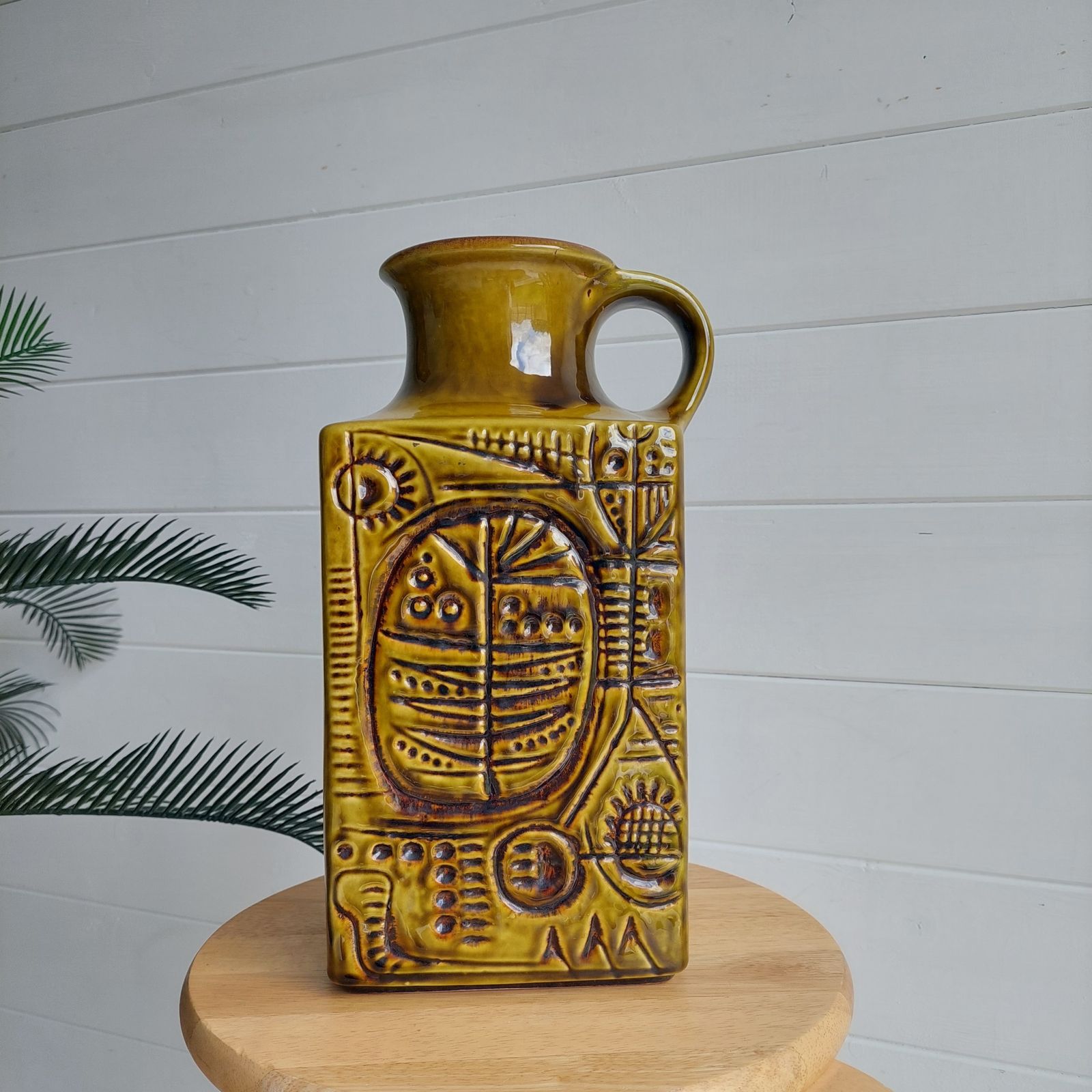 Carstens Ceramic Vase Prehistoric Model 7151 30 Design By Gerda Heuckeroth West Germany Pottery 70s photo furniture