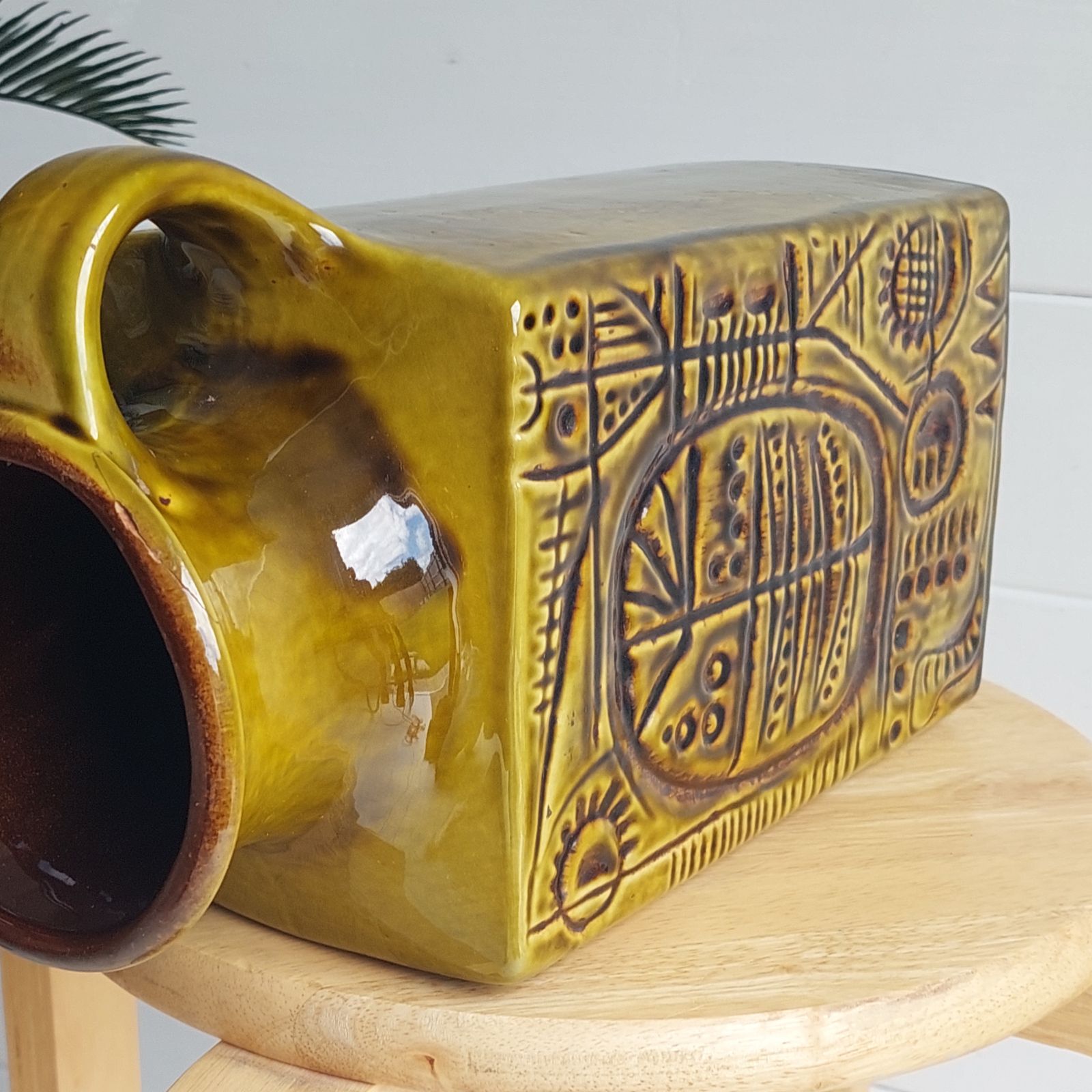 200.0 Carstens Ceramic Vase Prehistoric Model 7151 30 Design By Gerda Heuckeroth West Germany Pottery 70s photo