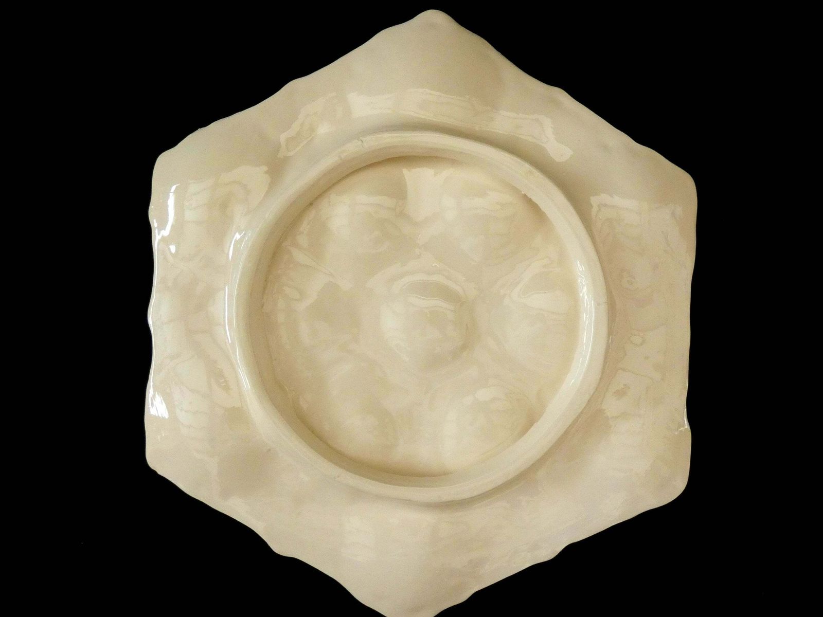 Zeldzame Antieke Orchies Oesterschotel – Frans Turquoise En Roze Majolica, Ca. Jaren 1880 photo 931.0