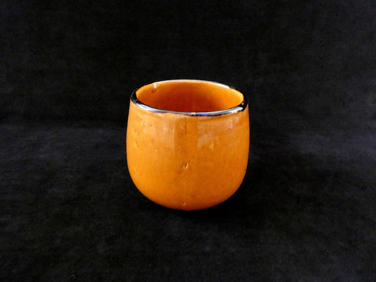 Vintage French Ceramic Pitcher Brown Majolica Bowl With Handle Mid Century Utensil Holder Earthenware Stoneware 50s photo Home Decor