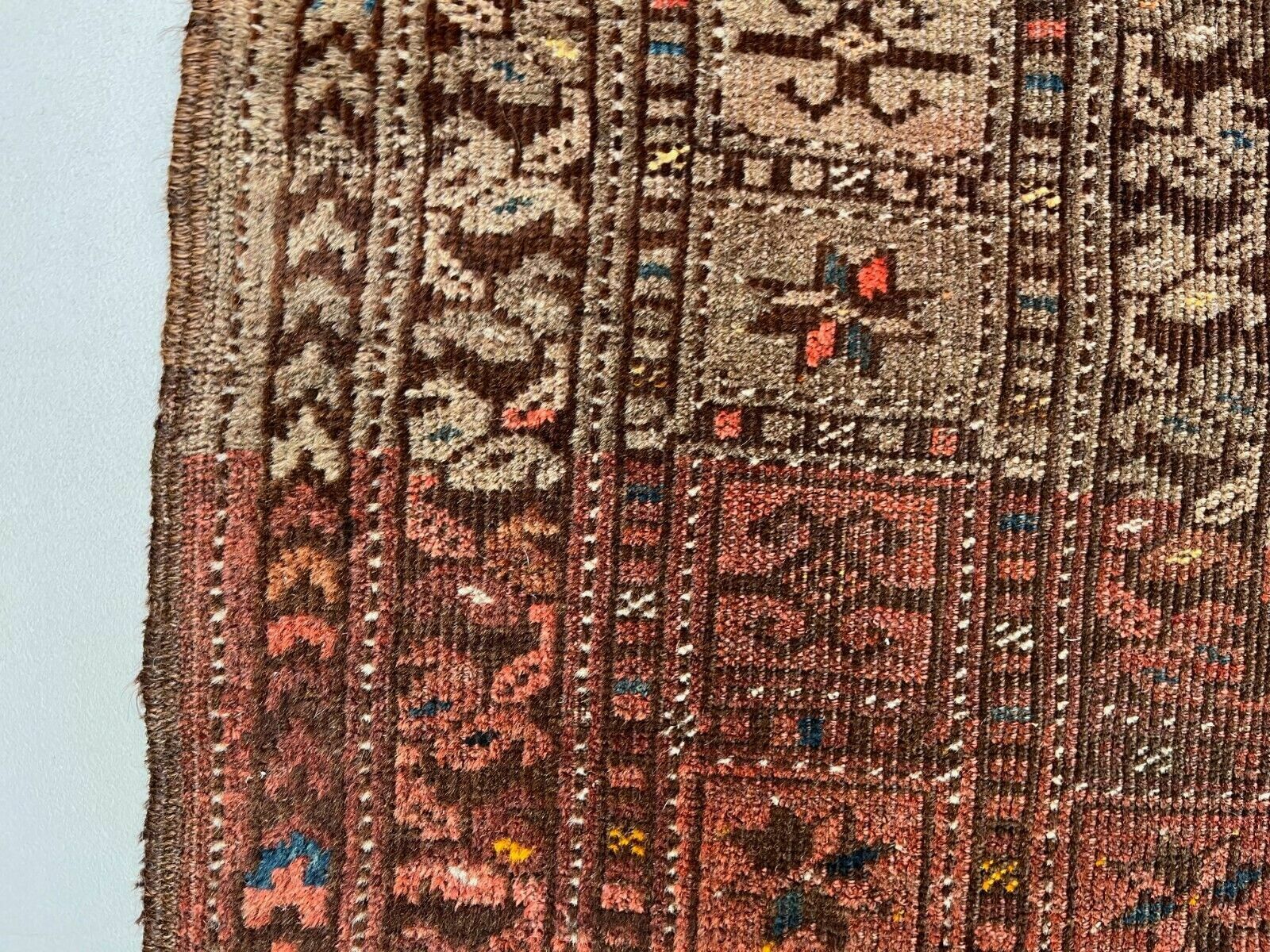 Vintage Afghan Turkoman Village Rug 170x112 Cm, Red, Black Tribal Medium photo vintage