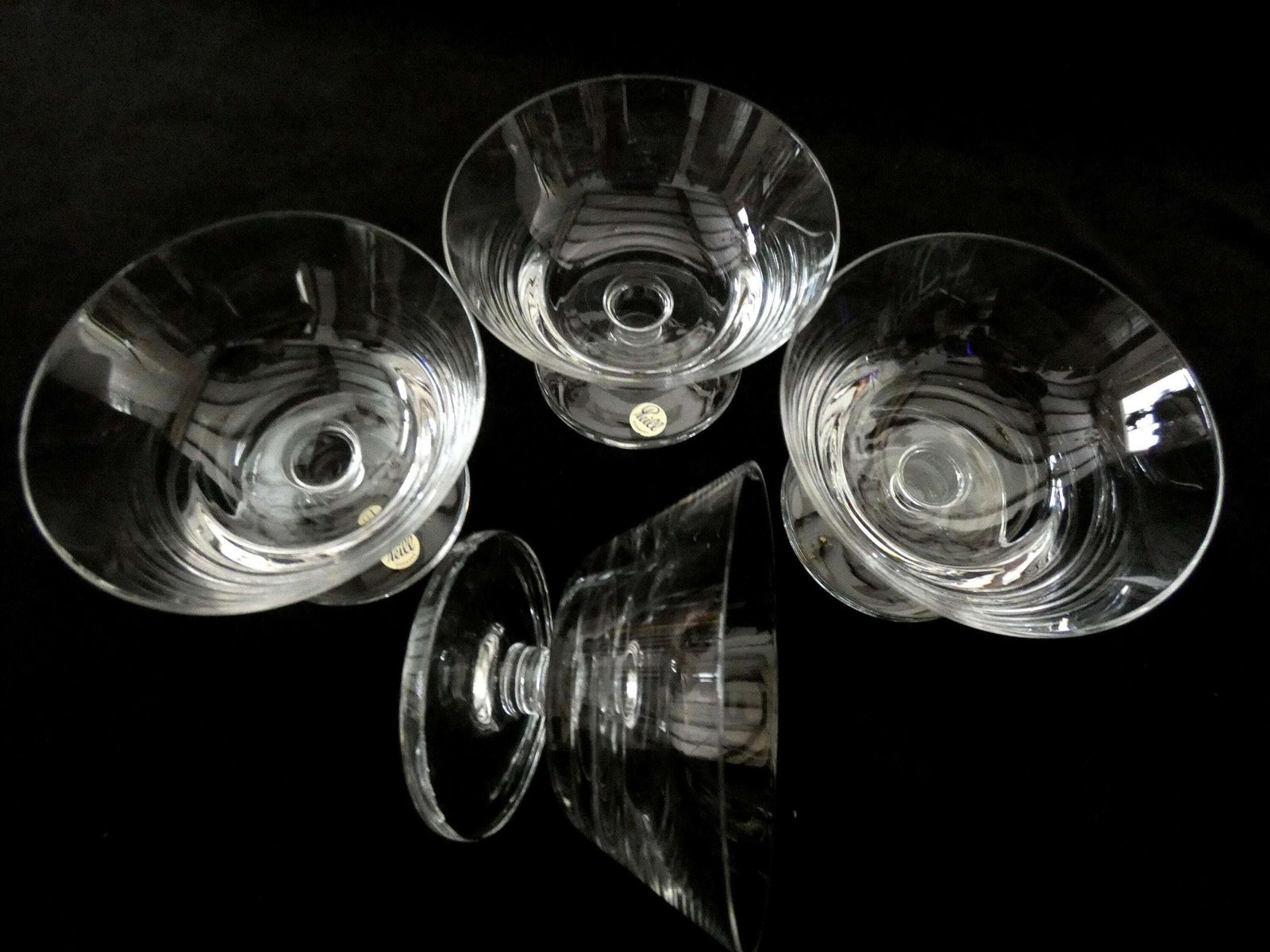 Vintage Peill Germany Champagne Glasses , Lead Crystal Champagne Coupes, Mid Century Peill And Putzler, German Crystal Ice Cream Bowls photo Home Decor