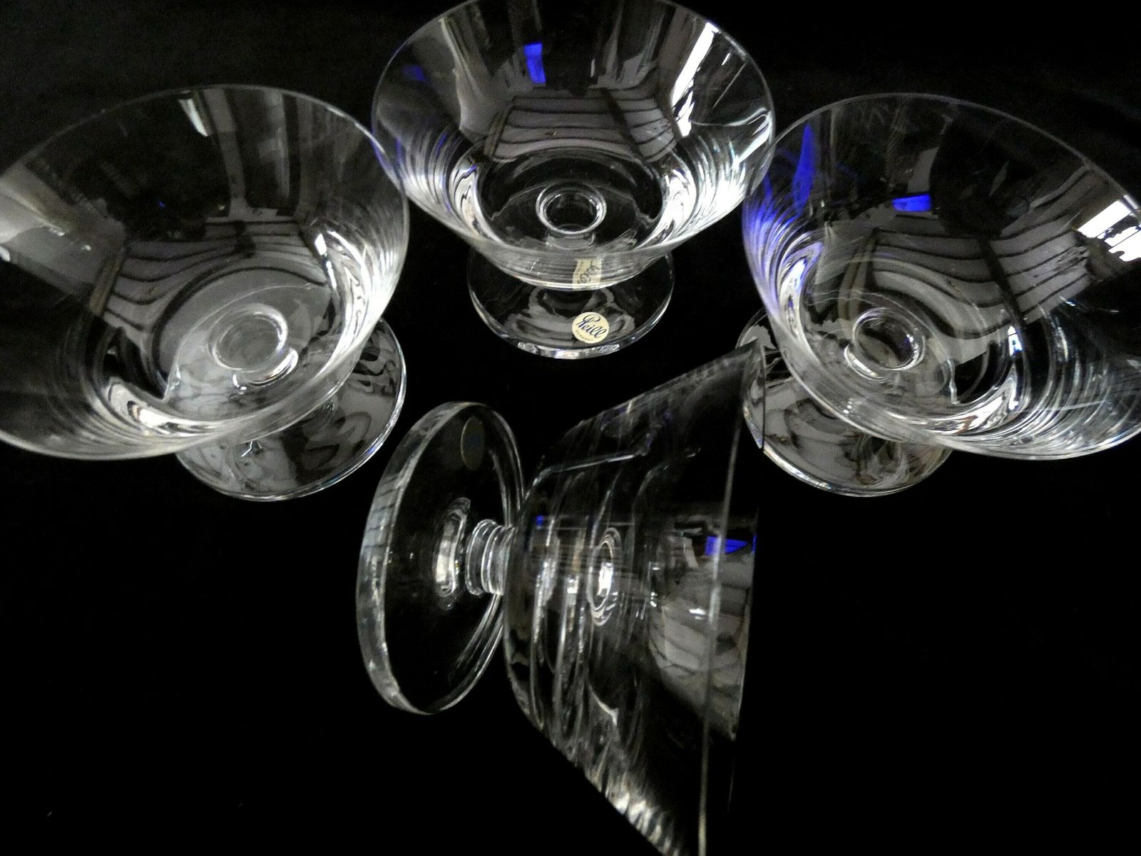 photo furniture Vintage Peill Germany Champagne Glasses , Lead Crystal Champagne Coupes, Mid Century Peill And Putzler, German Crystal Ice Cream Bowls