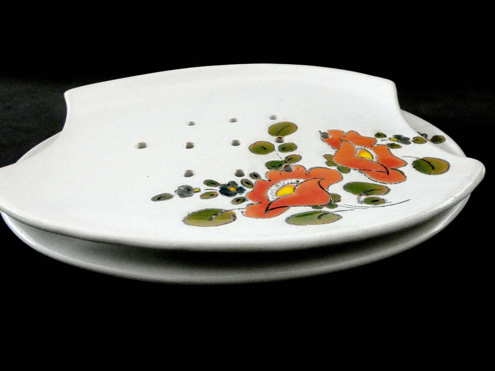 Vintage Vallauris Aspergeschotel – Frans Majolica Serveerset, Vallauris Aardewerk, Ca. Jaren 1950 photo vintage