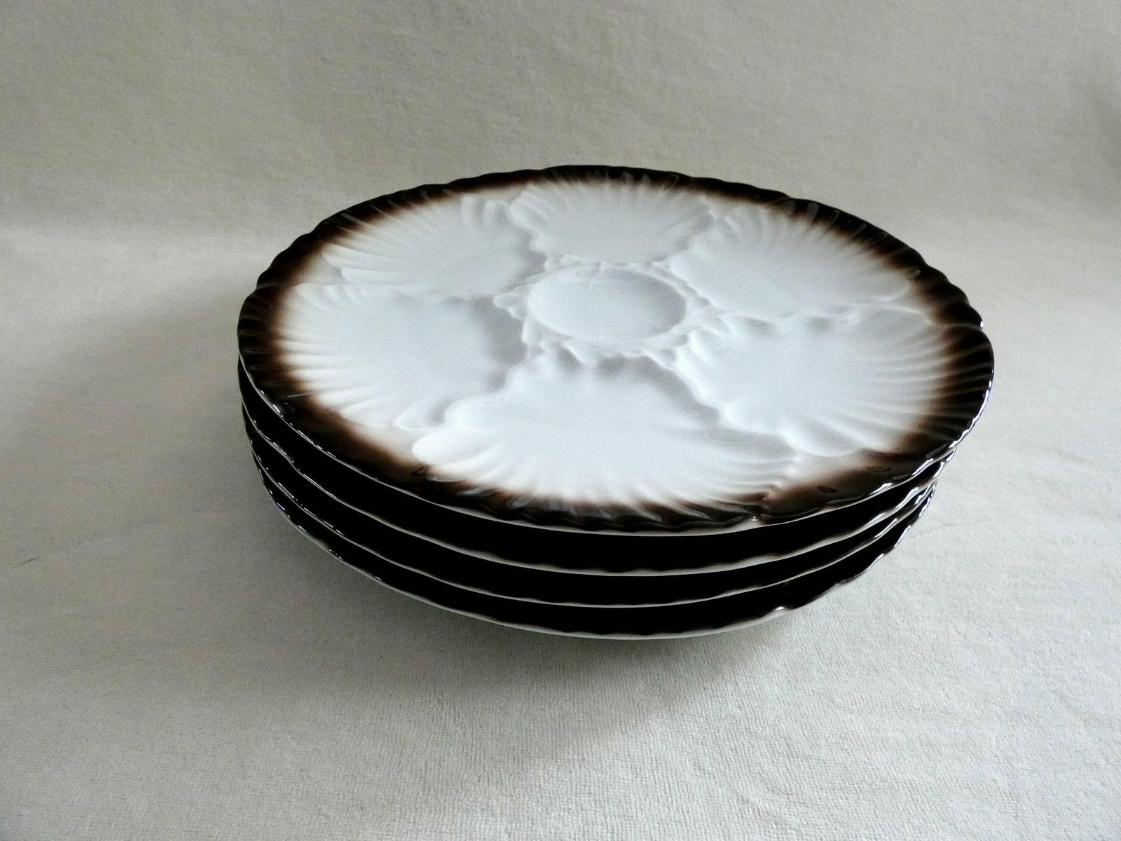 Bareuther Bavaria Oyster Plates, Vintage German Oyster Platter, Bavaria Porcelain Oyster Plate, Rare White Oyster Serving Plate, Germany 60 photo buy