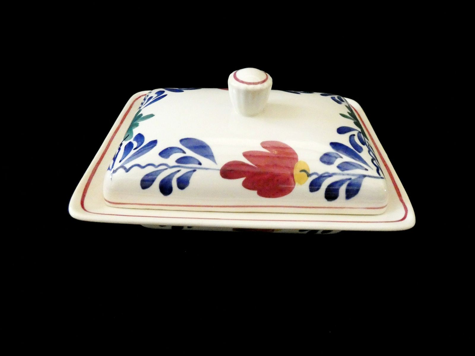 Vintage Royal Sphinx Butter Dish Maastricht Boerenbont Butter Container Ceramic Covered Bowl Hand Painted Flowers Kitchen Accessory photo buy