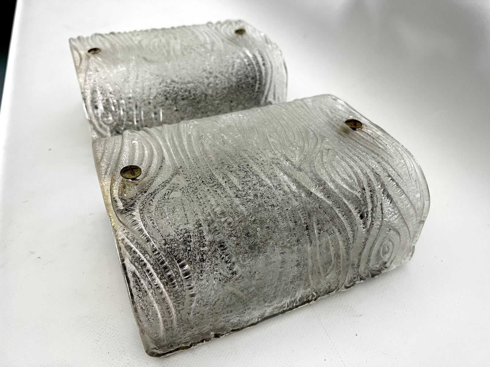Toni Zuccheri, Mid Century Pair Of Corteccia Murano Glass Sconces For Venini. Italy 1960s photo for sale