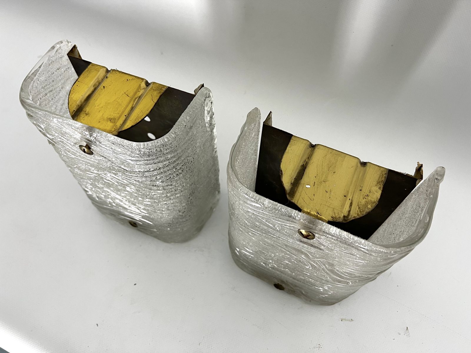 Toni Zuccheri, Mid Century Pair Of Corteccia Murano Glass Sconces For Venini. Italy 1960s photo vinterior