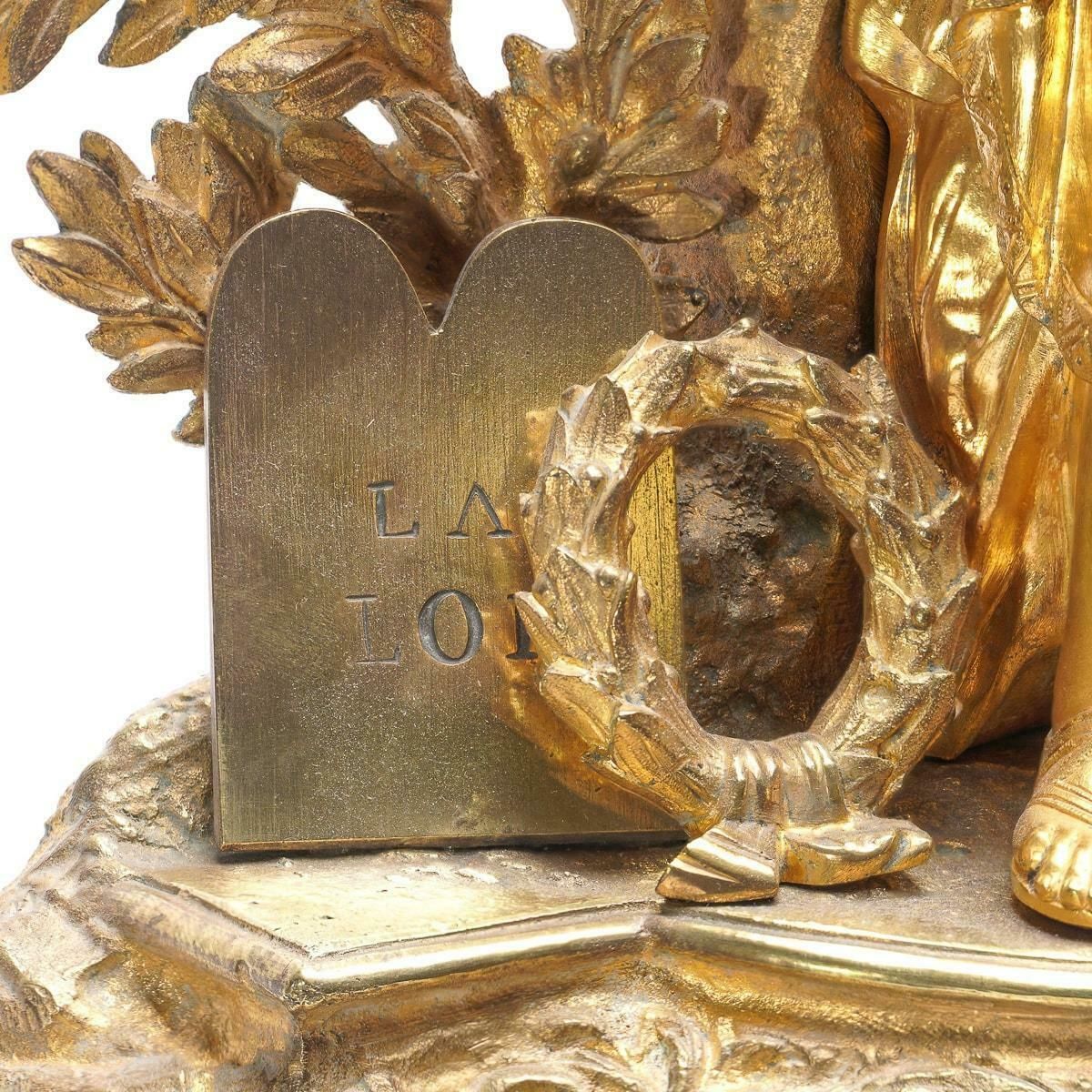 photo furniture 19th Century French Empire Style Ormolu Bronze Mantel Clock C 1870